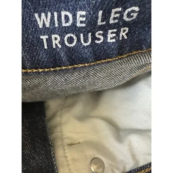 J.Crew 2024 Denim Wide Leg Trouser Jeans High Rise BP479 Blue 32" Inseam Size 27 - Picture 10 of 14